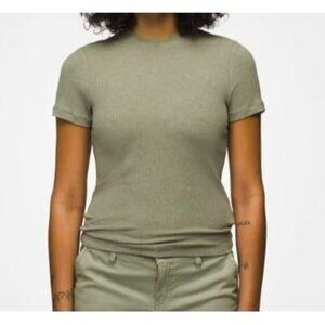 Prana Foundation Rib Tee Shirt Top Women Size XS NWT Short Sleeve Crew